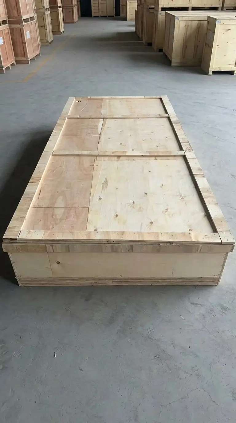 Wooden crates in warehouse